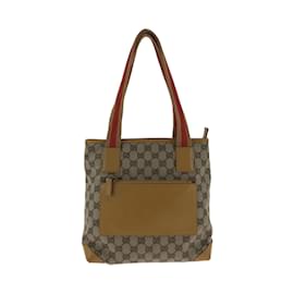 Gucci-Gucci Beige Camel Orange GG Canvas Handbag Tote-Beige,Orange,Camel