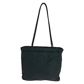 Prada-Prada Tessuto Triangle Logo Plate Tote Bag-Black