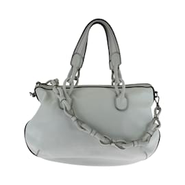 Loewe-Loewe Fiesta White Leather Shoulder Bag-White