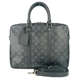 Louis Vuitton-Louis Vuitton Porto Document Voyage Bag-Brown,Black,Monogram