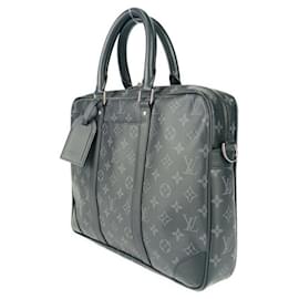 Louis Vuitton-Louis Vuitton Porto Document Voyage Bag-Brown,Black,Monogram