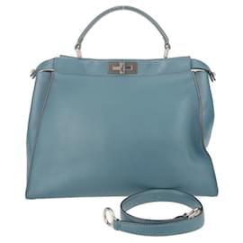 Fendi-Fendi Peekaboo Large Tote Bag-Blue