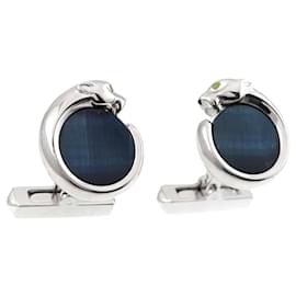 Cartier-Abotoaduras Cartier Panthère em laca Hawkeye e prata-Outro