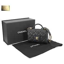 Chanel-Chanel Matelasse Mini Flap Shoulder Bag-Black