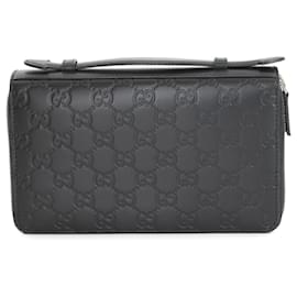 Gucci-Gucci Guccissima Long Wallet-Black