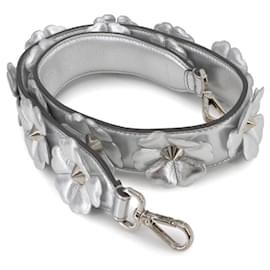 Fendi-Fendi Strap You Shoulder Flower Studs-Silvery