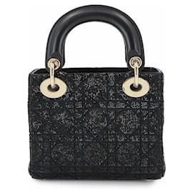 Christian Dior-Christian Dior Lady Mini 2way Hand Shoulder Bag-Black