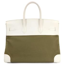 Hermès-Hermes Birkin 35 Handbag-White,Khaki