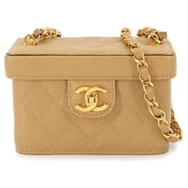 Chanel-Chanel Vanity Chain Shoulder Bag-Beige