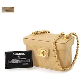 Chanel-Chanel Vanity Chain Shoulder Bag-Beige