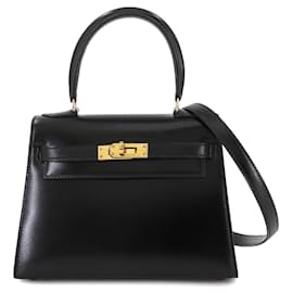 Hermès-Sac à main Hermes Mini Kelly 20-Noir