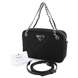 Prada-Prada 2way Chain Hand Shoulder Bag-Black