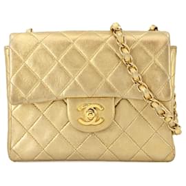 Chanel-Chanel Mini Matelasse Chain Shoulder Bag-Golden