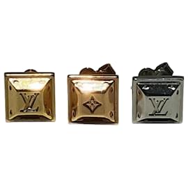 Louis Vuitton-Louis Vuitton Bouquet de Reuille Pusse Nanogram Tennis Earrings-Silvery,Golden
