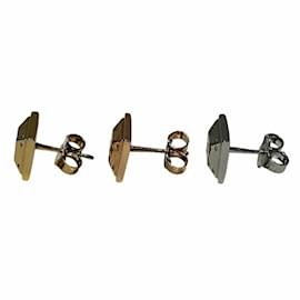 Louis Vuitton-Louis Vuitton Bouquet de Reuille Pusse Nanogram Tennis Earrings-Silvery,Golden