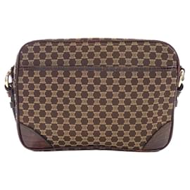 Céline-Celine Brown Canvas and Leather Shoulder Bag-Brown