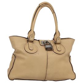 Chloé Chloe Paddington Tote Bag Leather Beige Auth 116395 Beige