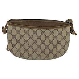 Gucci-GUCCI GG Supreme Shoulder Bag PVC Leather Beige Gold 73 001 4642 Auth bs24520-Beige,Golden
