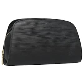 Louis Vuitton-LOUIS VUITTON Epi Dauphine PM Pouch Black M48442 LV Auth 120166-Black