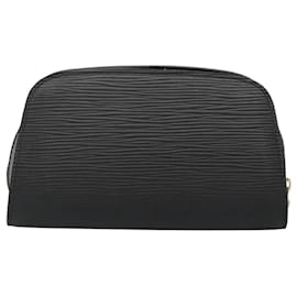 Louis Vuitton-LOUIS VUITTON Epi Dauphine PM Pouch Black M48442 LV Auth 120166-Black