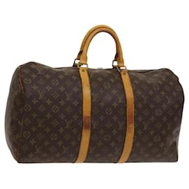 Louis Vuitton-LOUIS VUITTON Monogram Keepall 50 Boston Bag M41426 LV Auth bs24689-Monogram