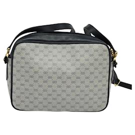 Gucci-GUCCI Micro GG Supreme Shoulder Bag PVC Navy Gold 007 084 0092 Auth BA1057-Golden,Navy blue