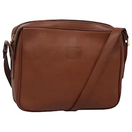 Autre Marque-Burberrys Shoulder Bag Leather Brown Gold Auth ep8702-Brown,Golden