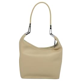 Gucci-GUCCI Shoulder Bag Leather Beige Silver 001 3814 Auth bs24857-Silvery,Beige