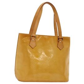 LOUIS VUITTON Monogram Vernis Sac à Main Houston Beige M91004 LV Auth 116324 Beige