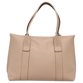 Salvatore Ferragamo-Salvatore Ferragamo Gancini Hand Bag Leather Beige Gold Auth 120197-Beige,Golden