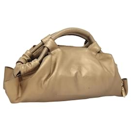 Loewe-LOEWE Nappa Aire Anagram Hand Bag Leather Gold Tone Auth ep8639-Other