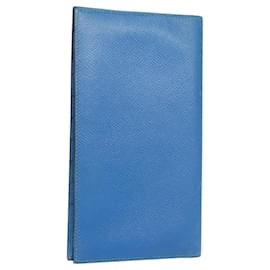 Hermès-HERMES Portefeuille Long en Cuir Bleu Auth bs24611-Bleu