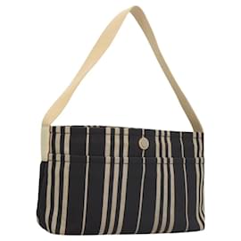 Burberry-BURBERRY Shoulder Bag Canvas Navy Silver Auth ti2969-Silvery,Navy blue