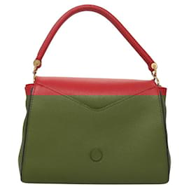 Louis Vuitton-LOUIS VUITTON Monogram Doble V Hand Bag Leather Red M54624 LV Auth 119441-Red,Monogram