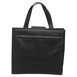 Gucci-GUCCI Hand Bag Leather Black Gold Auth th5874-Black,Golden