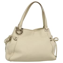 Salvatore Ferragamo-Salvatore Ferragamo Tote Bag Leather White Auth bs24621-White