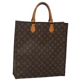 Louis Vuitton-LOUIS VUITTON Monogram Sac Plat Hand Bag M51140 LV Auth 119379-Monogram