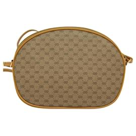 Gucci-GUCCI Micro GG Supreme Shoulder Bag PVC Brown Gold 007 084 0094 Auth BA1504-Brown,Golden