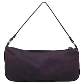 Prada-PRADA Accessory Pouch Nylon Purple Silver Auth 119623-Silvery,Purple