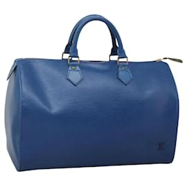Louis Vuitton-LOUIS VUITTON Epi Speedy 35 Hand Bag Toledo Blue M42995 LV Auth 119518-Blue