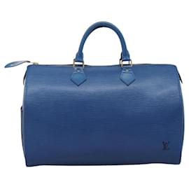Louis Vuitton-LOUIS VUITTON Epi Speedy 35 Hand Bag Toledo Blue M42995 LV Auth 119518-Blue