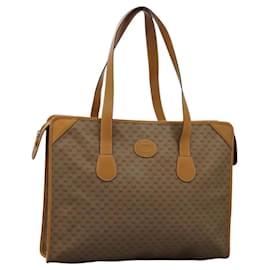 Gucci-GUCCI Micro GG Supreme Tote Bag PVC Beige Gold Auth BA1400-Beige,Golden