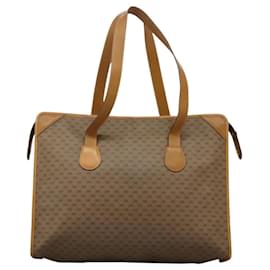 Gucci-GUCCI Micro GG Supreme Tote Bag PVC Beige Gold Auth BA1400-Beige,Golden
