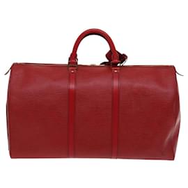 Louis Vuitton-LOUIS VUITTON Epi Keepall 50 Boston Bag Red M42967 LV Auth ar13439-Red