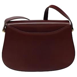 Givenchy-GIVENCHY Shoulder Bag Leather Bordeaux Gold Auth BA1505-Golden,Dark red