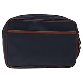 Autre Marque-Burberrys Clutch Bag PVC Leather Navy Gold Auth ar13433-Golden,Navy blue