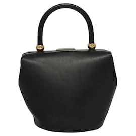 Bally-BALLY Hand Bag Leather Black Gold Auth ti2992-Black,Golden
