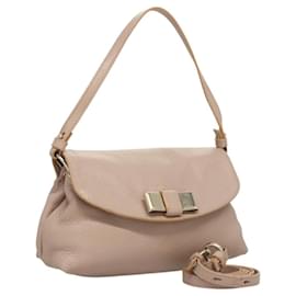 Chloé-Chloe Lily Hand Bag Leather 2way Pink Auth BA1160-Pink