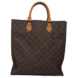 Louis Vuitton-LOUIS VUITTON Monogram Sac Plat Hand Bag M51140 LV Auth 120123-Monogram