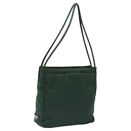 Prada-PRADA Tote Bag Nylon Green Silver Auth 120023-Silvery,Green